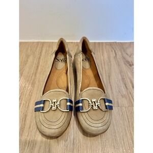 Sofft Phoebe Loafers Womens 5M Stone Taupe Suede Comfort Flats Horsebit Shoes